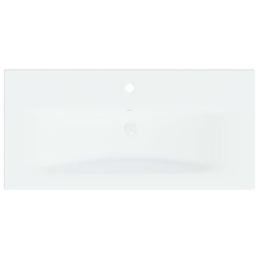 Inbouwwastafel met kraan 81x39x18 cm keramiek wit 81 x 39 x 18 cm