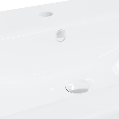 Inbouwwastafel met kraan 81x39x18 cm keramiek wit 81 x 39 x 18 cm