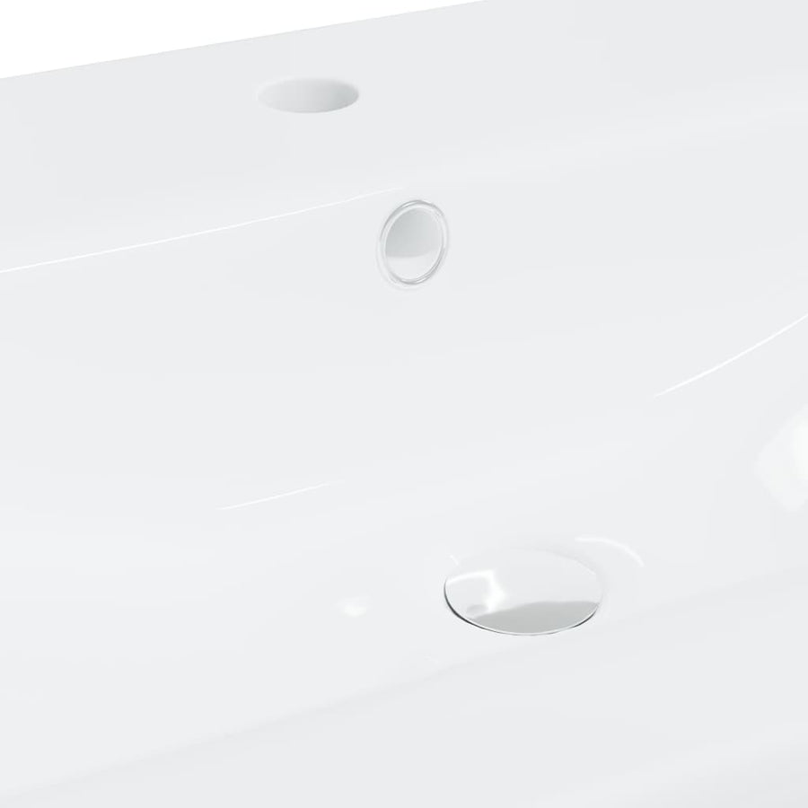 Inbouwwastafel met kraan 81x39x18 cm keramiek wit 81 x 39 x 18 cm