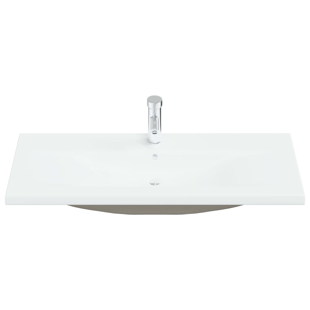 Inbouwwastafel met kraan 101x39x18 cm keramiek wit 101 x 39 x 18 cm