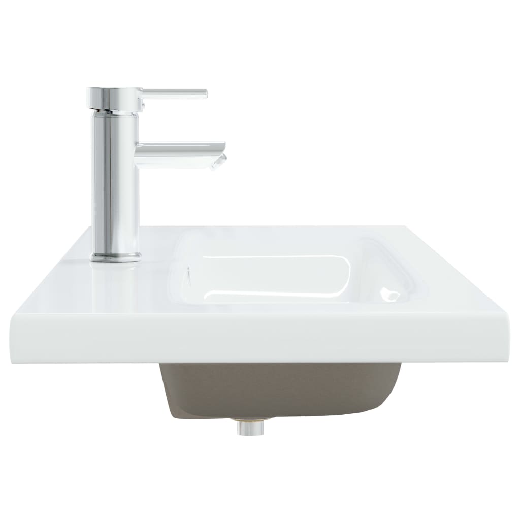 Inbouwwastafel met kraan 101x39x18 cm keramiek wit 101 x 39 x 18 cm