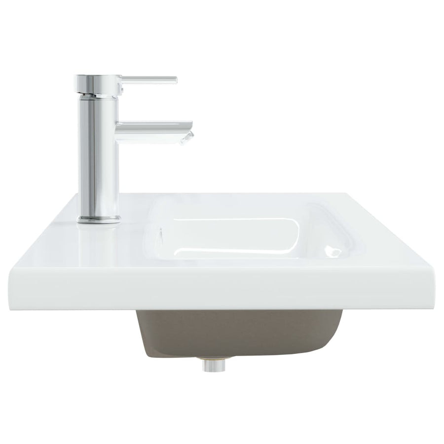 Inbouwwastafel met kraan 101x39x18 cm keramiek wit 101 x 39 x 18 cm