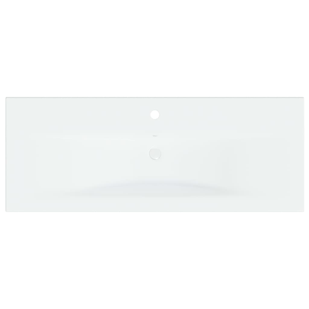 Inbouwwastafel met kraan 101x39x18 cm keramiek wit 101 x 39 x 18 cm