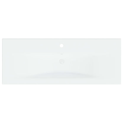 Inbouwwastafel met kraan 101x39x18 cm keramiek wit 101 x 39 x 18 cm