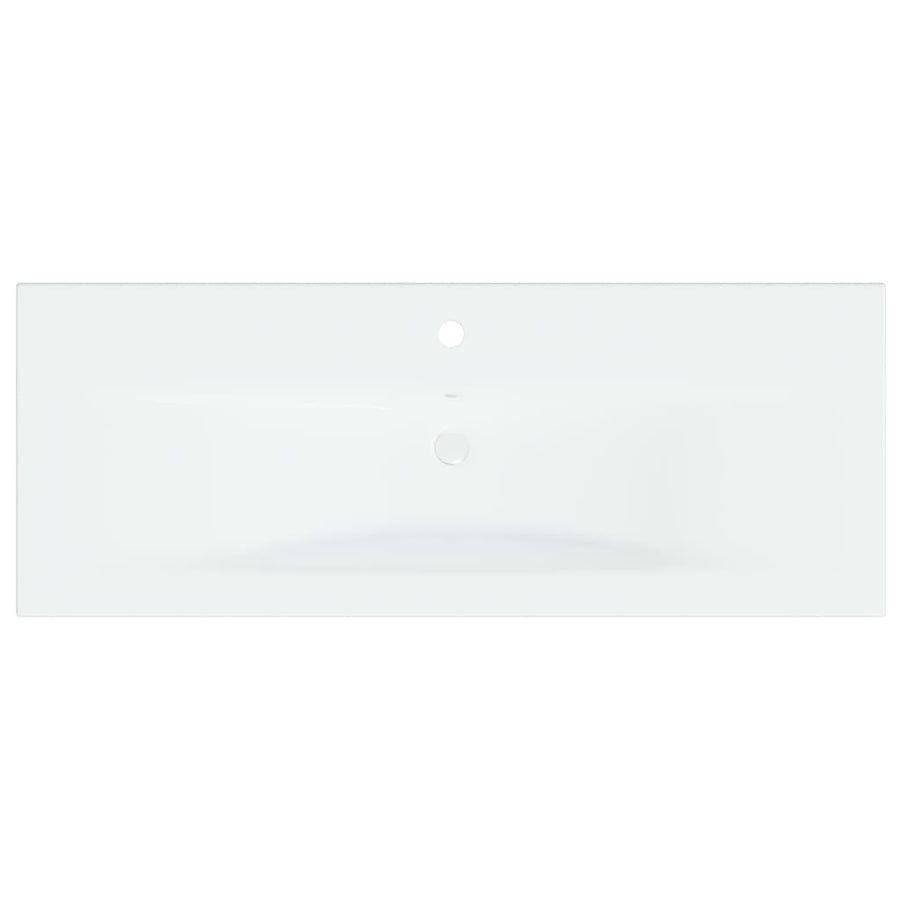 Inbouwwastafel met kraan 101x39x18 cm keramiek wit 101 x 39 x 18 cm