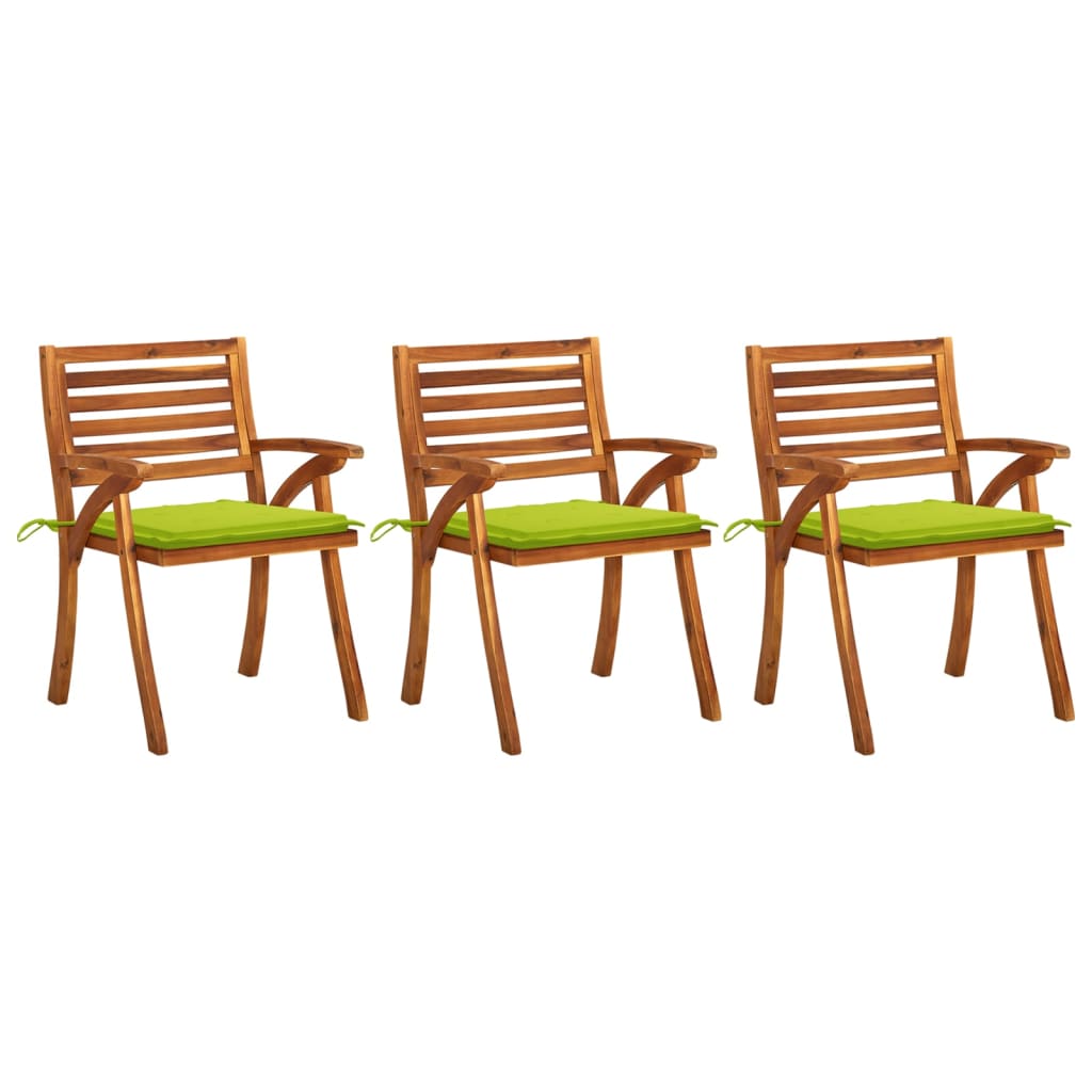 Tuinstoelen Met Kussens Massief Acaciahout Heldergroen