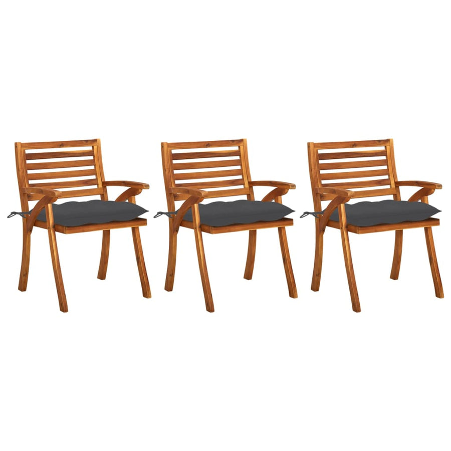 Tuinstoelen 3 St Met Kussens Massief Acaciahout 1 Antraciet