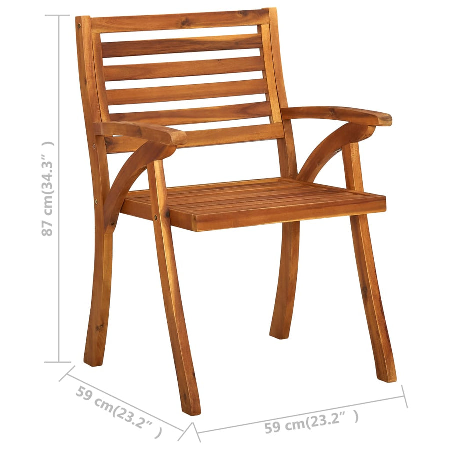 Tuinstoelen Met Kussens Massief Acaciahout 3 Crème