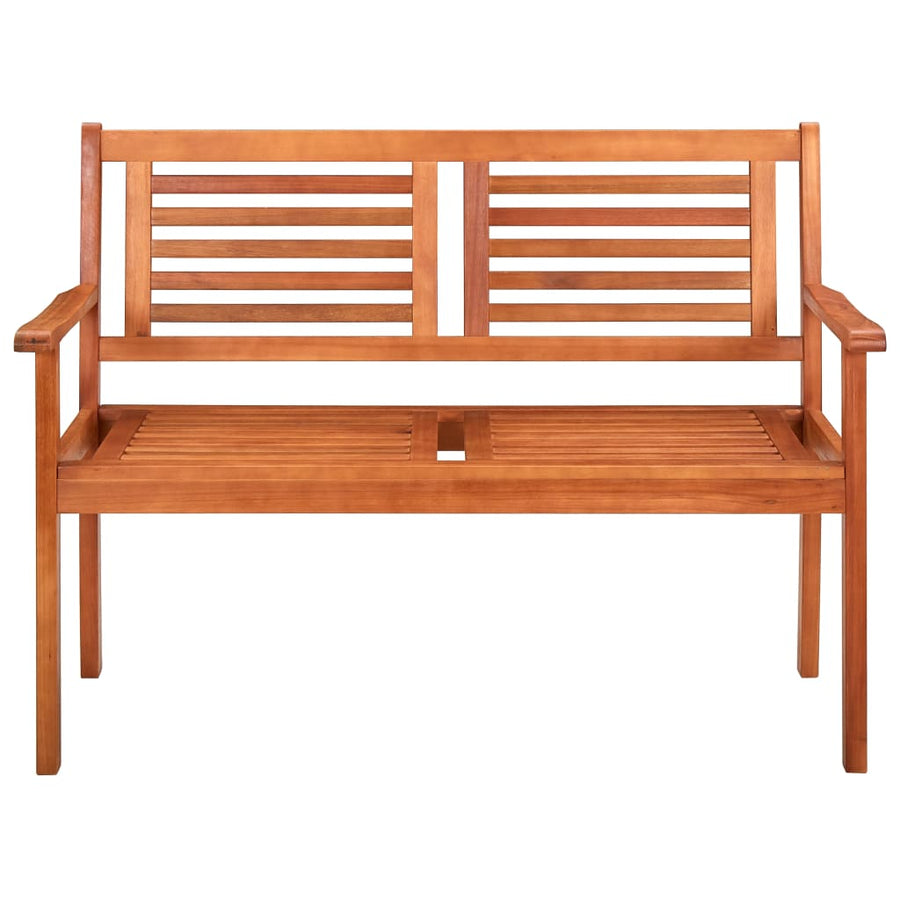 Tuinbank 2-Zits Met Kussen 120 Cm Massief Eucalyptushout Antraciet