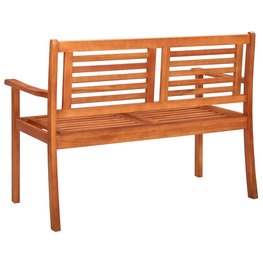 Tuinbank 2-Zits Met Kussen 120 Cm Massief Eucalyptushout Grijs