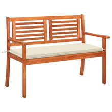 Tuinbank 2-Zits Met Kussen Massief Eucalyptushout 120 cm Crème