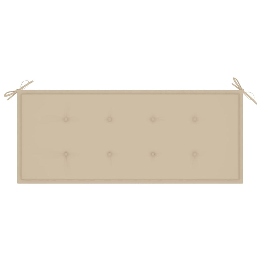 Tuinbank 2-Zits Met Kussen 120 Cm Massief Eucalyptushout Beige