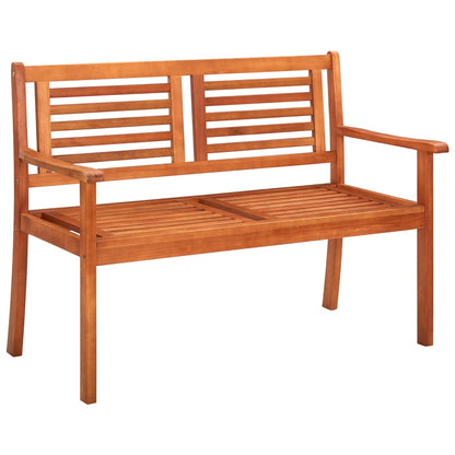 Tuinbank 2-Zits Met Kussen Massief Eucalyptushout 120 cm Blauw