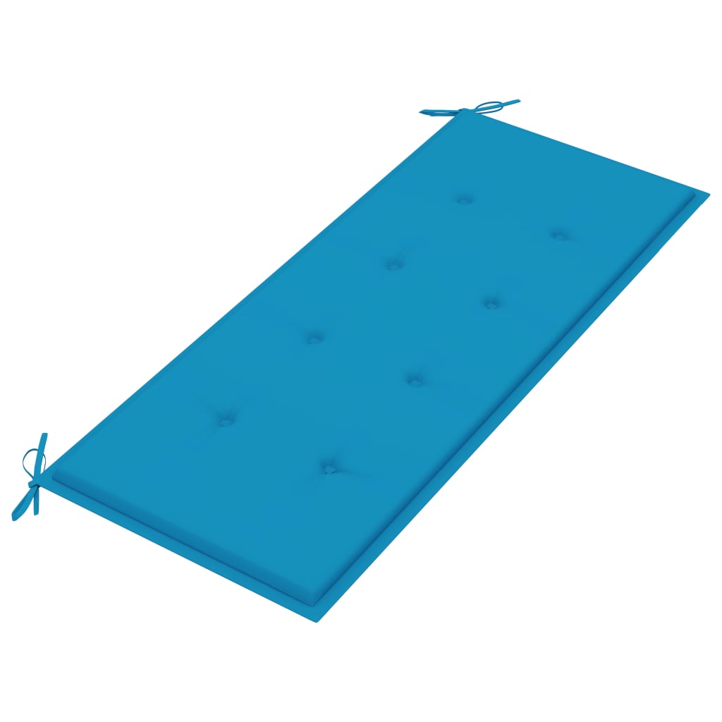 Tuinbank 2-Zits Met Kussen Massief Eucalyptushout 120 cm Blauw
