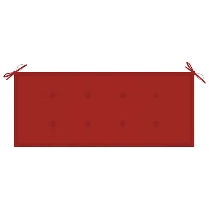 Tuinbank 2-Zits Met Kussen Massief Eucalyptushout 120 cm Rood
