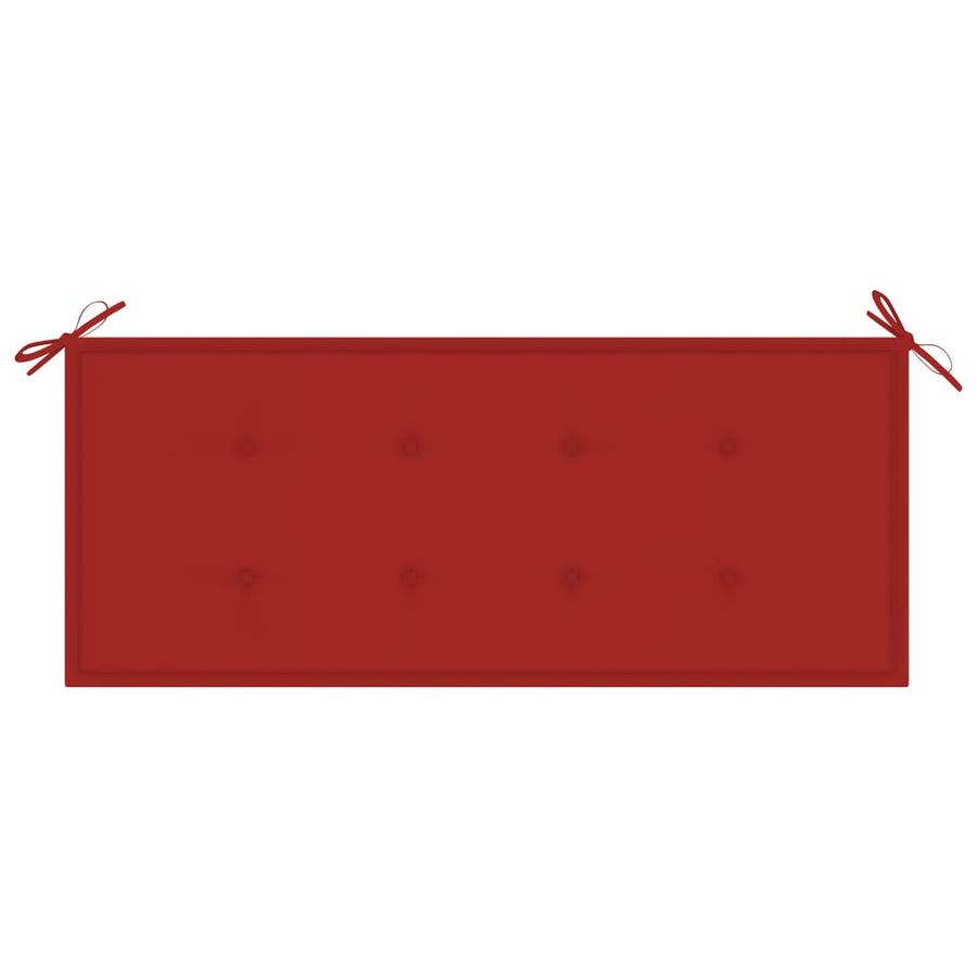 Tuinbank 2-Zits Met Kussen Massief Eucalyptushout 120 cm Rood