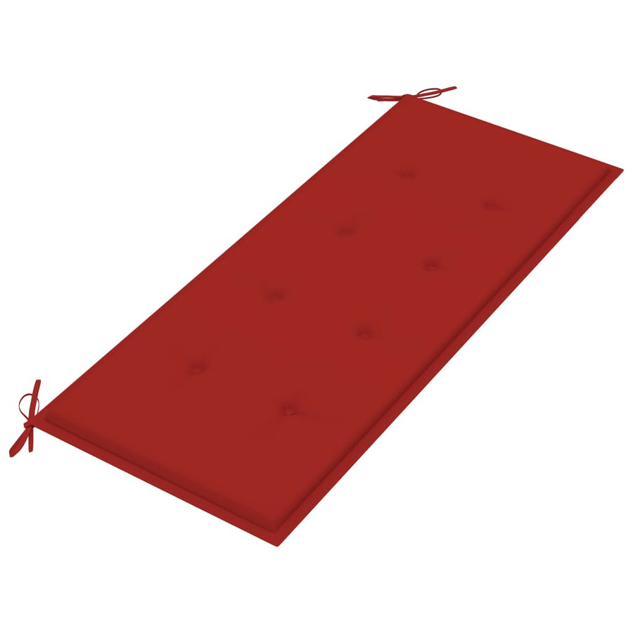 Tuinbank 2-Zits Met Kussen Massief Eucalyptushout 120 cm Rood