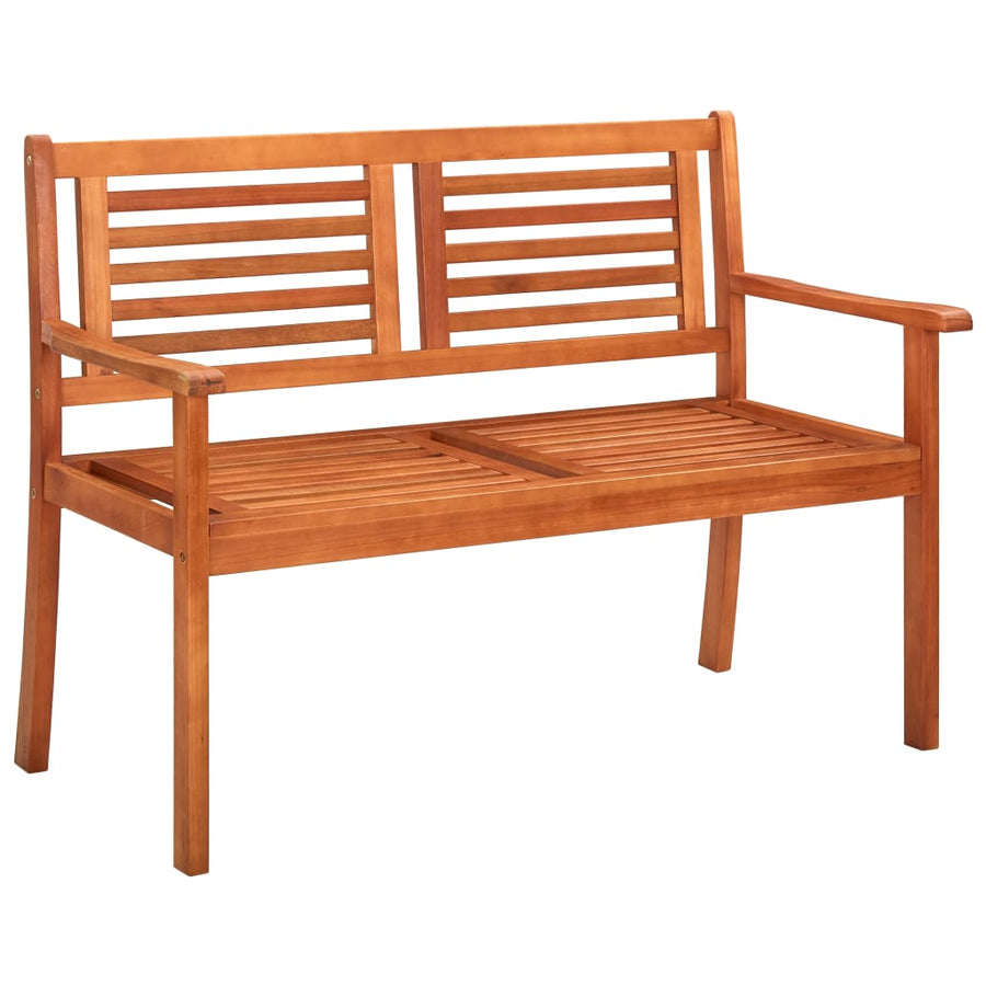Tuinbank 2-Zits Met Kussen 120 Cm Massief Eucalyptushout Zwart