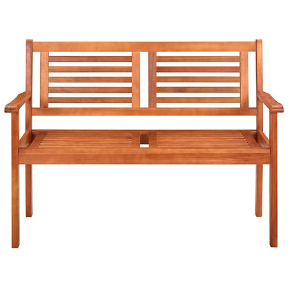 Tuinbank 2-Zits Met Kussen Massief Eucalyptushout Wijnrood 120 cm