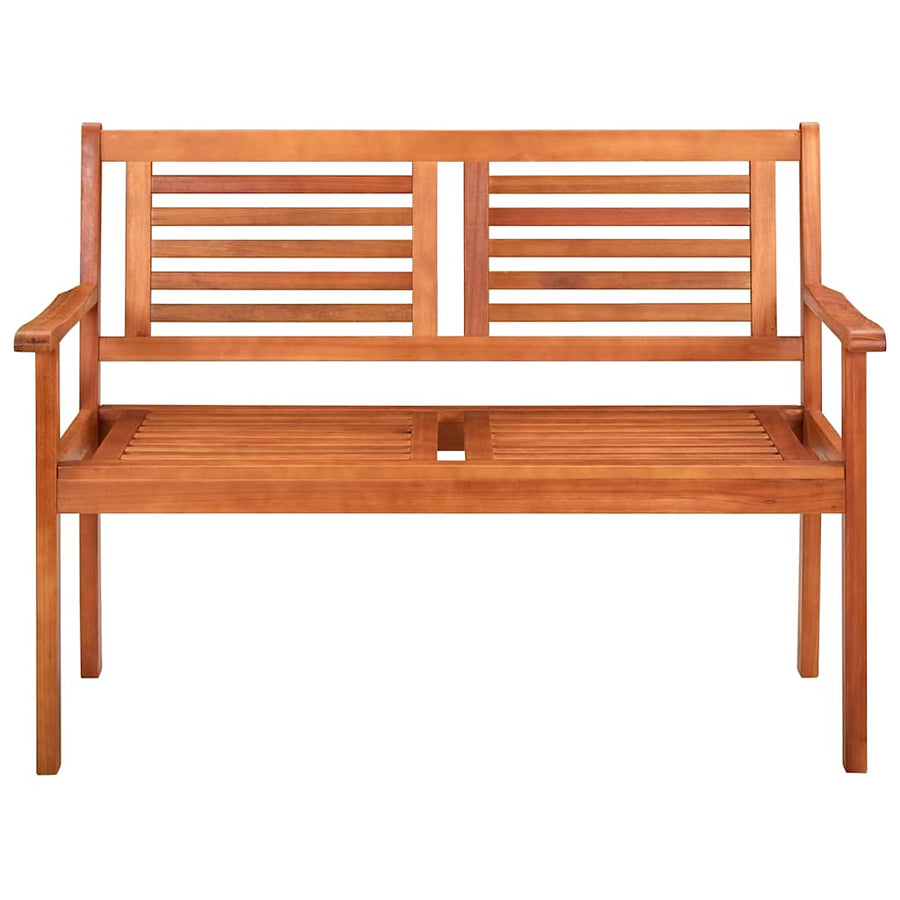 Tuinbank 2-Zits Met Kussen Massief Eucalyptushout Wijnrood 120 cm