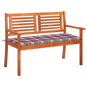 Tuinbank 120 cm massief eucalyptushout met kussen