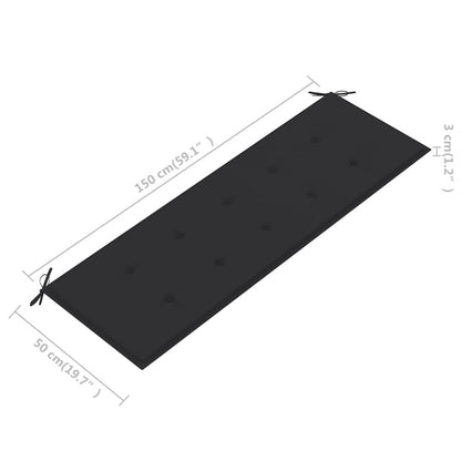 Tuinbank 3-Zits Met Kussen Massief Eucalyptushout 150 cm