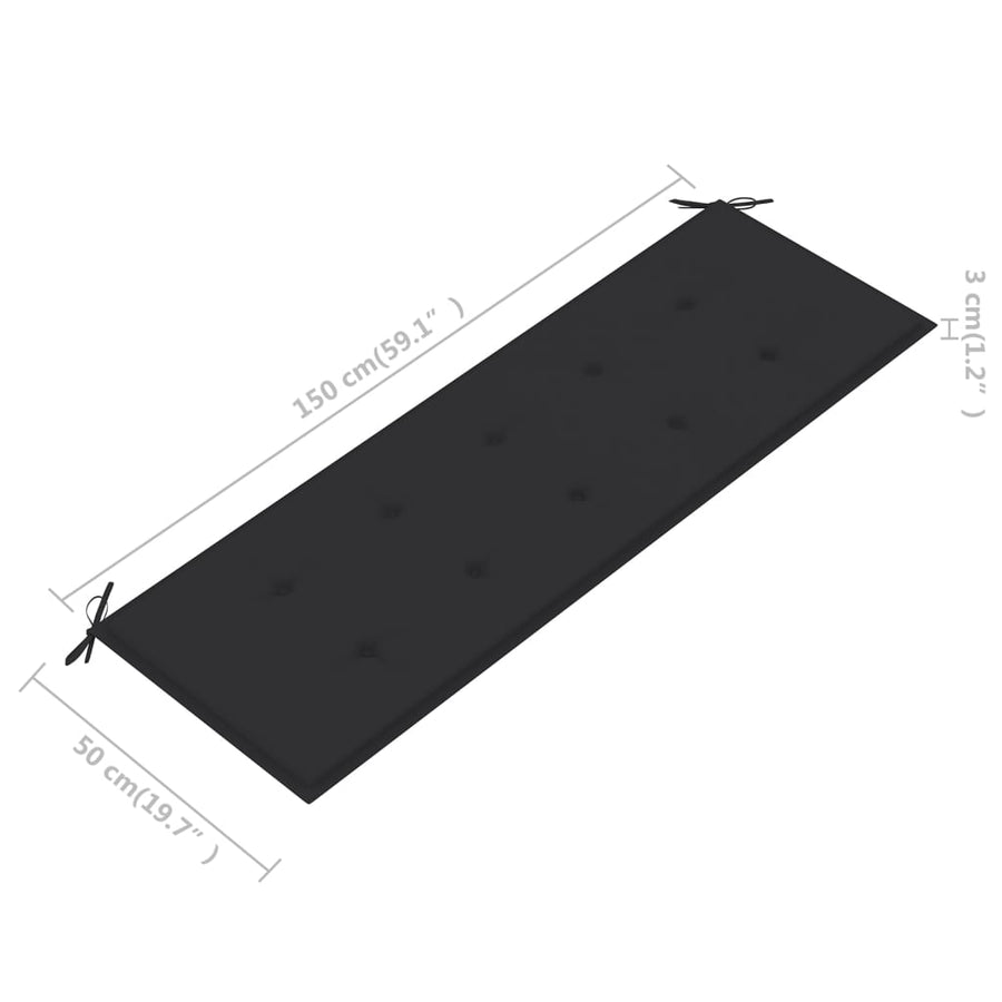 Tuinbank 3-Zits Met Kussen Massief Eucalyptushout 150 cm