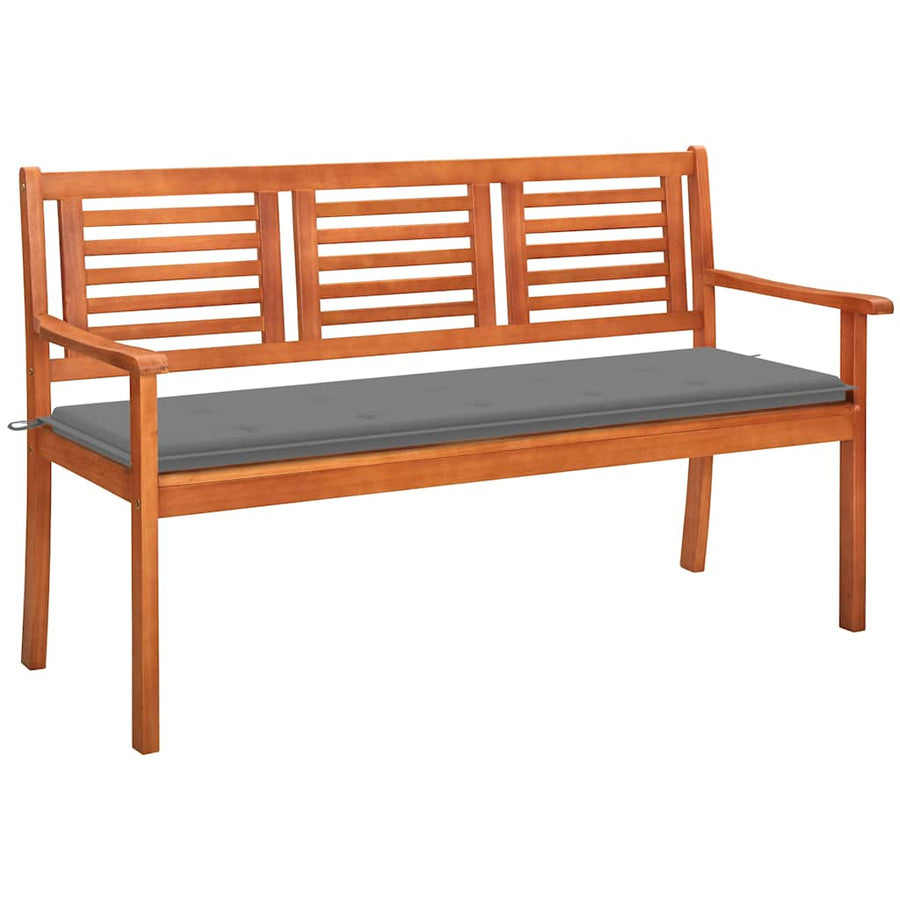 Tuinbank 3-Zits Met Kussen Massief Eucalyptushout 150 cm
