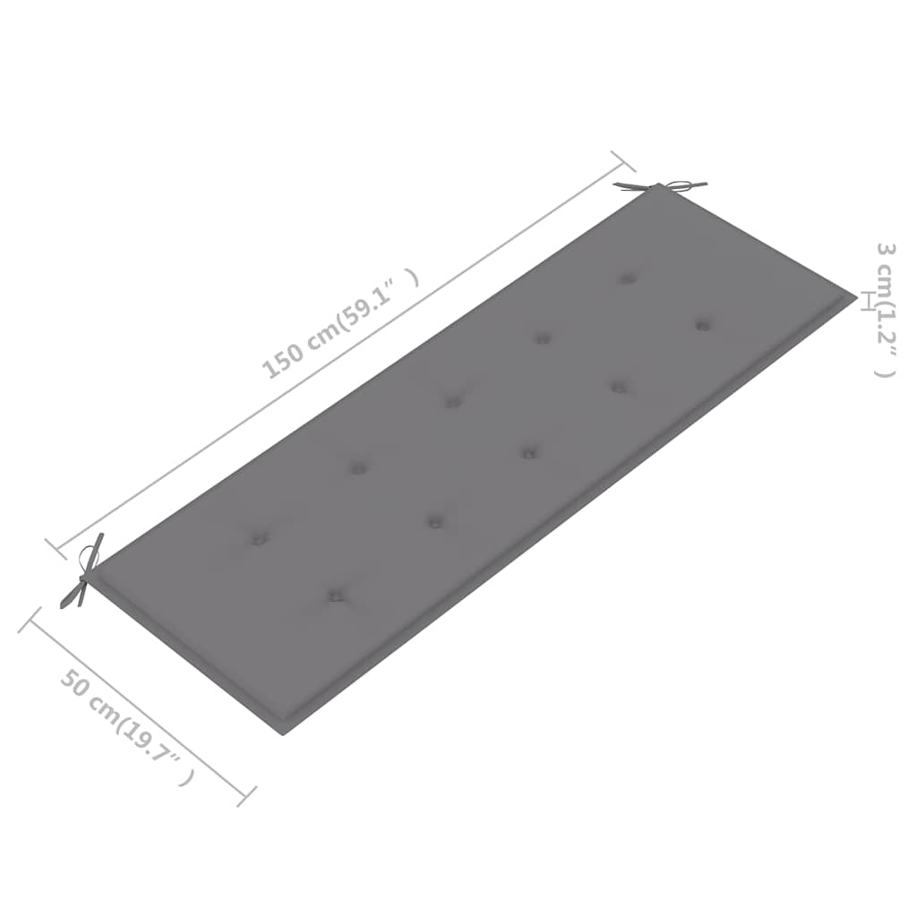 Tuinbank 3-Zits Met Kussen Massief Eucalyptushout 150 cm