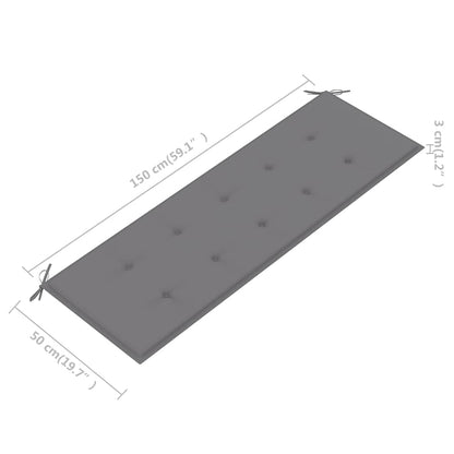 Tuinbank 3-Zits Met Kussen Massief Eucalyptushout 150 cm