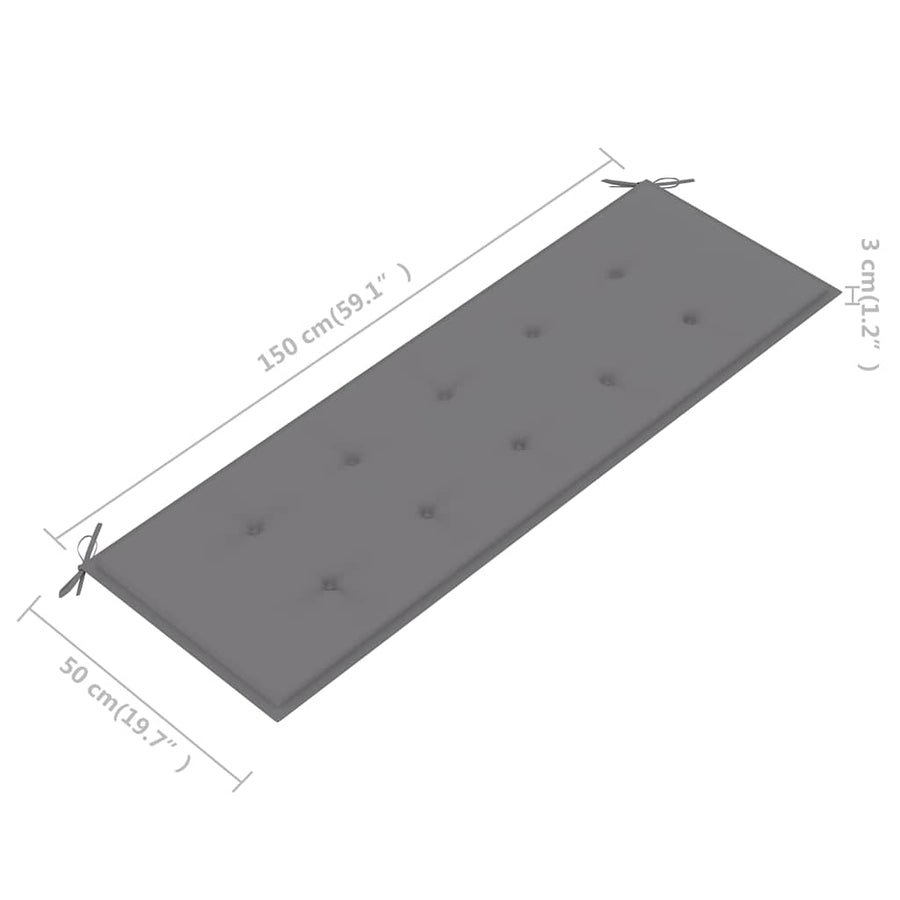 Tuinbank 3-Zits Met Kussen Massief Eucalyptushout 150 cm