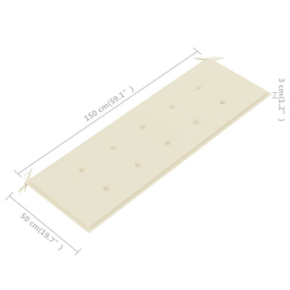 Tuinbank 3-Zits Met Kussen Massief Eucalyptushout 150 cm