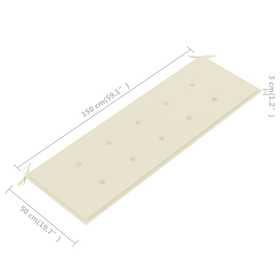 Tuinbank 3-Zits Met Kussen Massief Eucalyptushout 150 cm