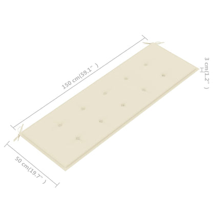 Tuinbank 3-Zits Met Kussen Massief Eucalyptushout 150 cm