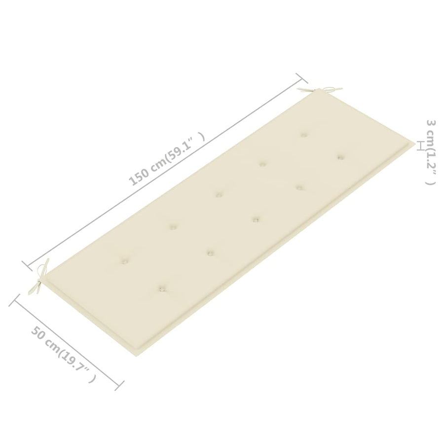 Tuinbank 3-Zits Met Kussen Massief Eucalyptushout 150 cm