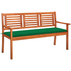 Tuinbank 150 cm massief eucalyptushout met kussen