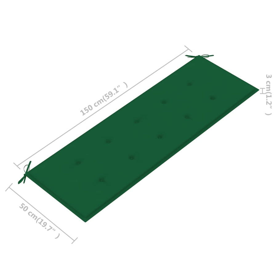 Tuinbank 3-Zits Met Kussen Massief Eucalyptushout 150 cm