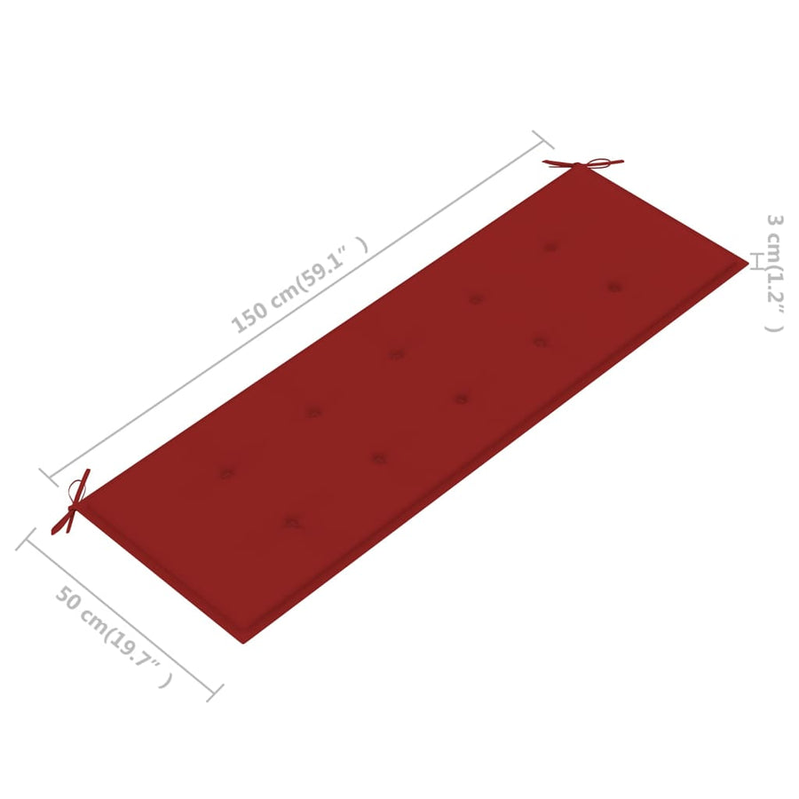Tuinbank 3-Zits Met Kussen Massief Eucalyptushout 150 cm