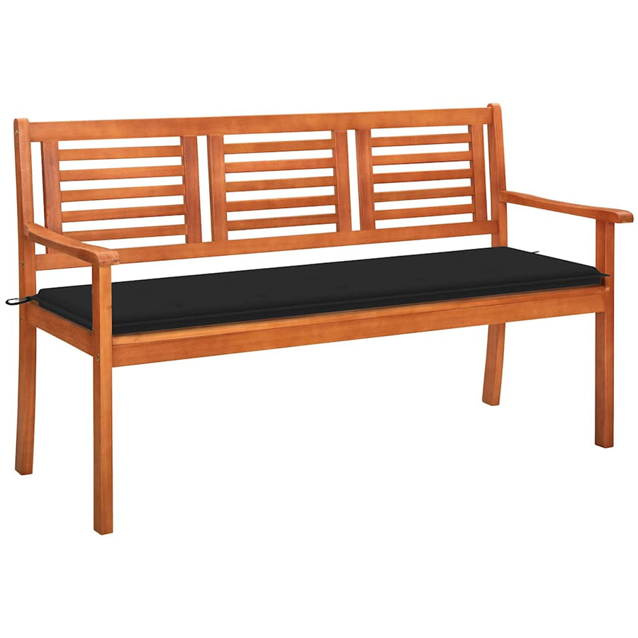 Tuinbank 3-Zits Met Kussen Massief Eucalyptushout 150 cm