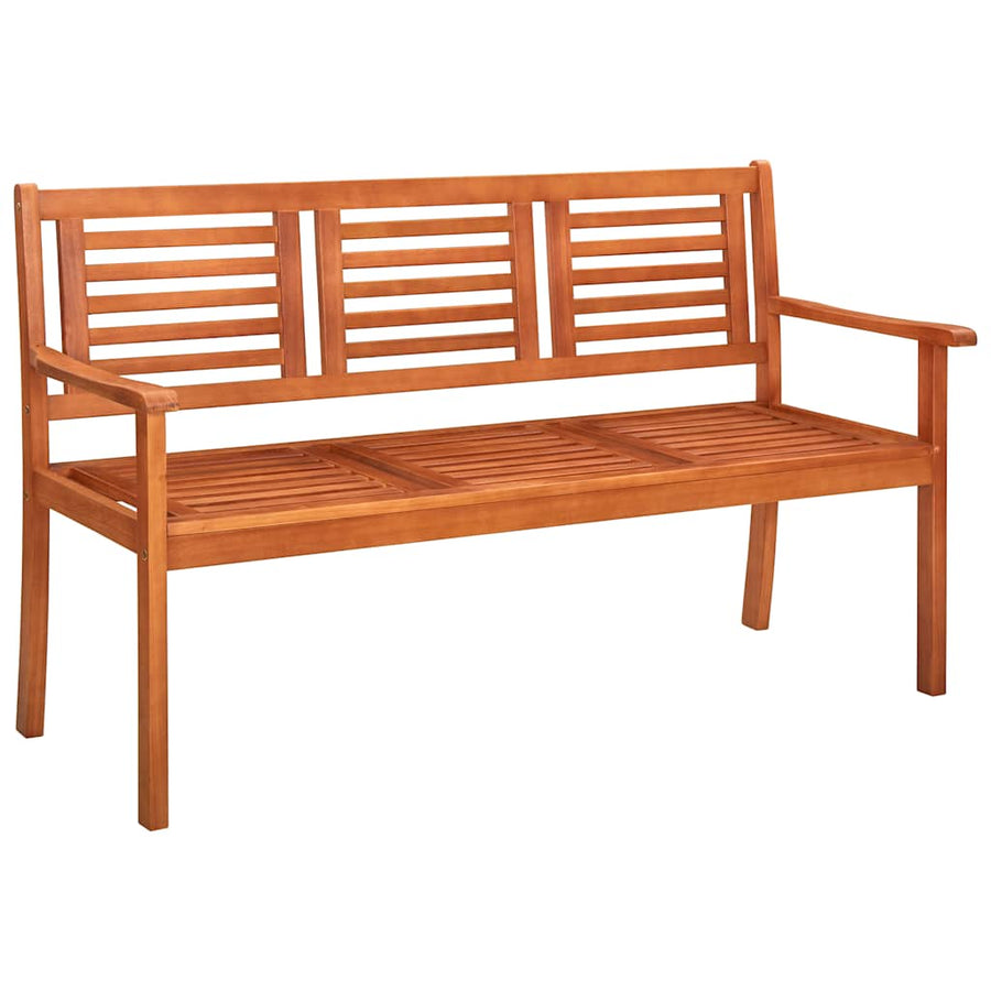 Tuinbank 3-Zits Met Kussen Massief Eucalyptushout 150 cm