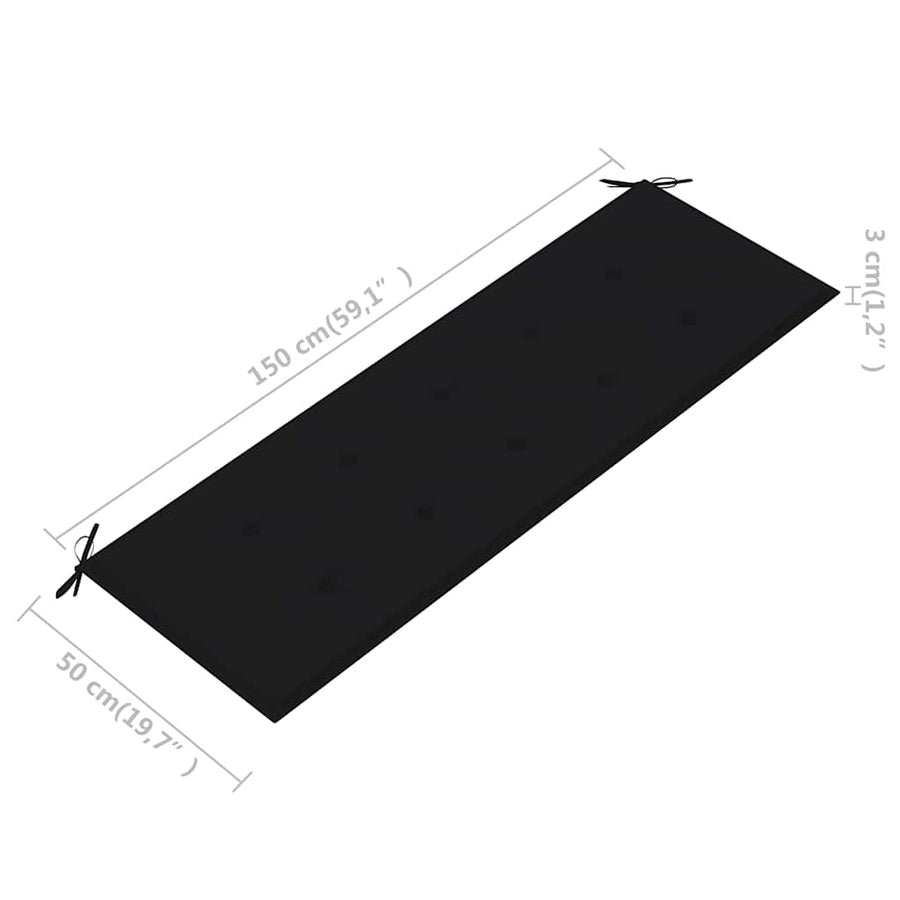 Tuinbank 3-Zits Met Kussen Massief Eucalyptushout 150 cm