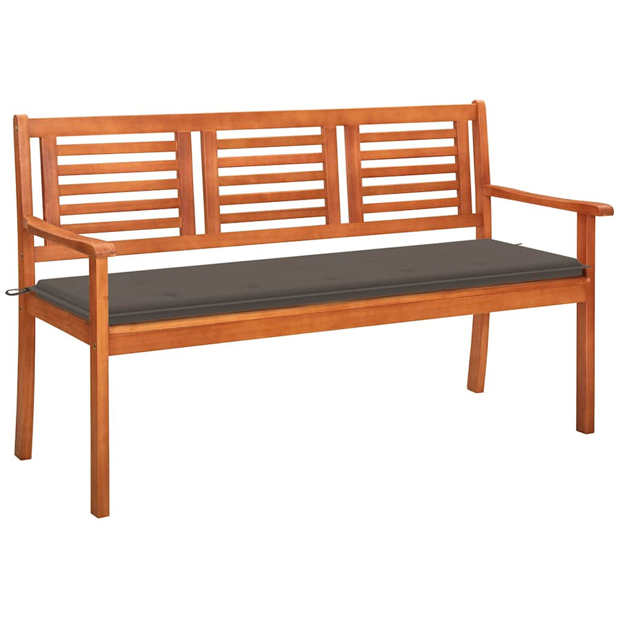 Tuinbank 3-Zits Met Kussen Massief Eucalyptushout 150 cm