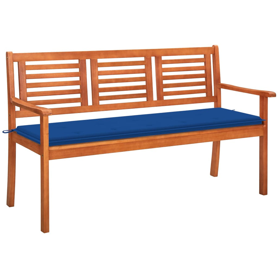 Tuinbank 3-Zits Met Kussen Massief Eucalyptushout 150 cm