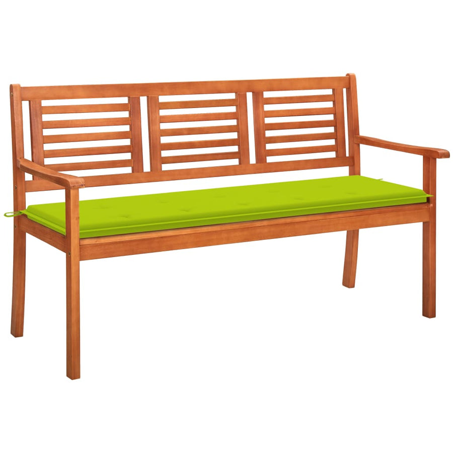 Tuinbank 3-Zits Met Kussen Massief Eucalyptushout 150 cm