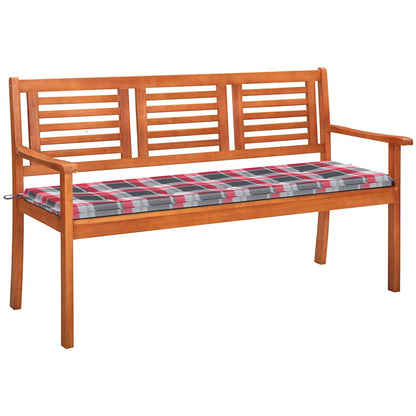 Tuinbank 3-Zits Met Kussen Massief Eucalyptushout 150 cm