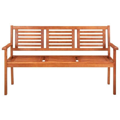 Tuinbank 3-Zits Met Kussen Massief Eucalyptushout 150 cm
