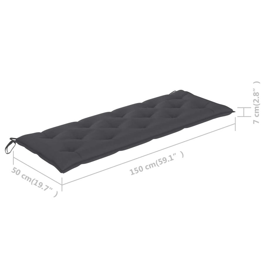Tuinbank 3-Zits Met Kussen Massief Eucalyptushout 150 cm