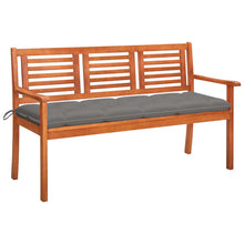 Tuinbank 3-Zits Met Kussen Massief Eucalyptushout 150 cm