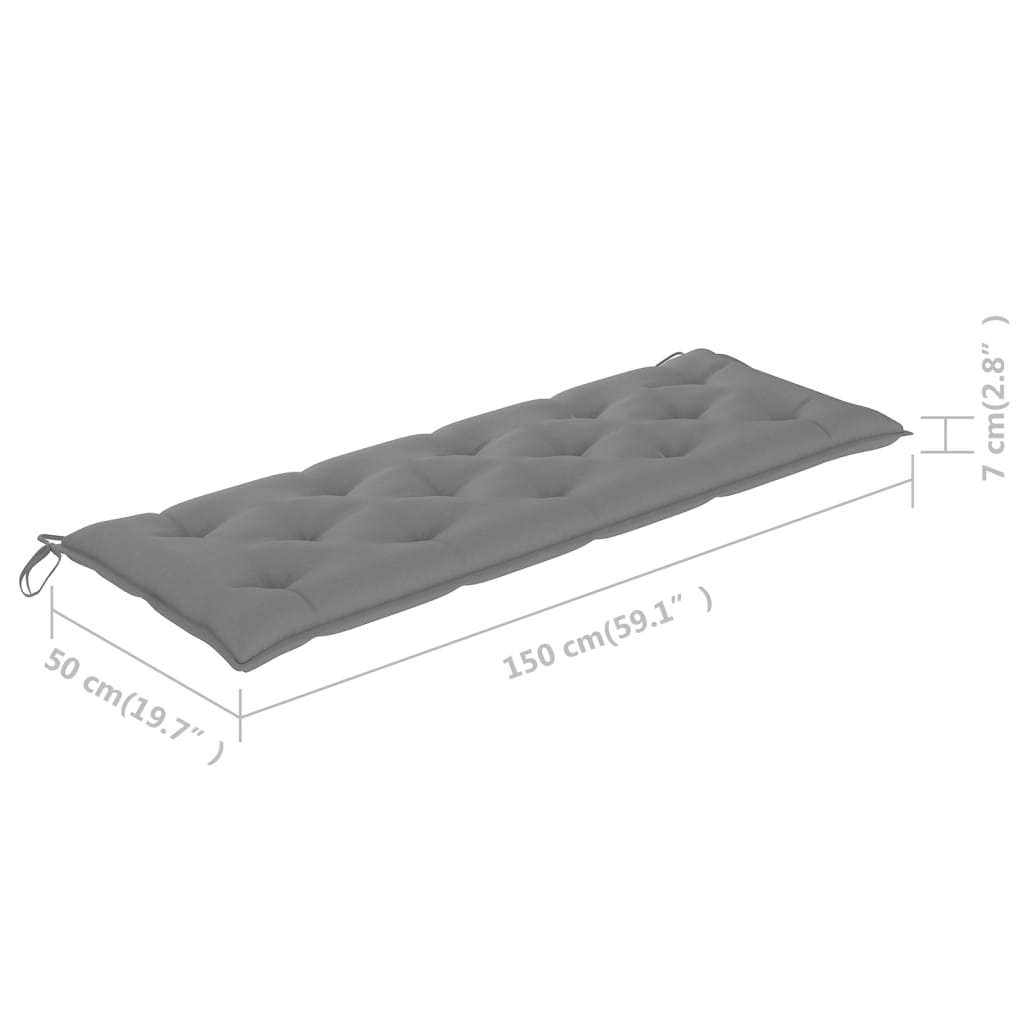 Tuinbank 3-Zits Met Kussen Massief Eucalyptushout 150 cm