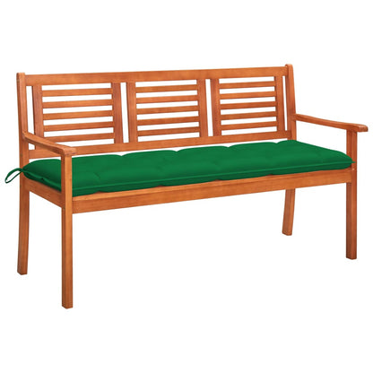 Tuinbank 3-Zits Met Kussen Massief Eucalyptushout 150 cm